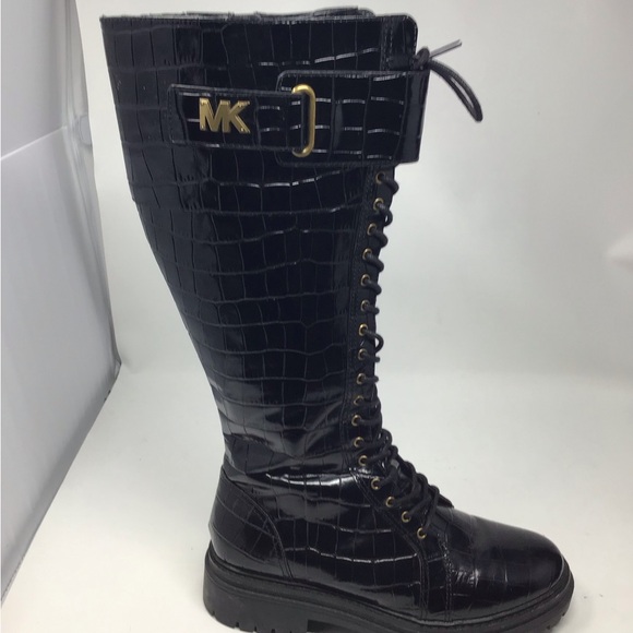 Michael Kors size 8 1/2 Stark crocodile leather combat boots - Picture 10 of 15